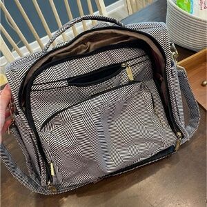 Ju-Ju-Be Black and White Baby Bag with Durable Design